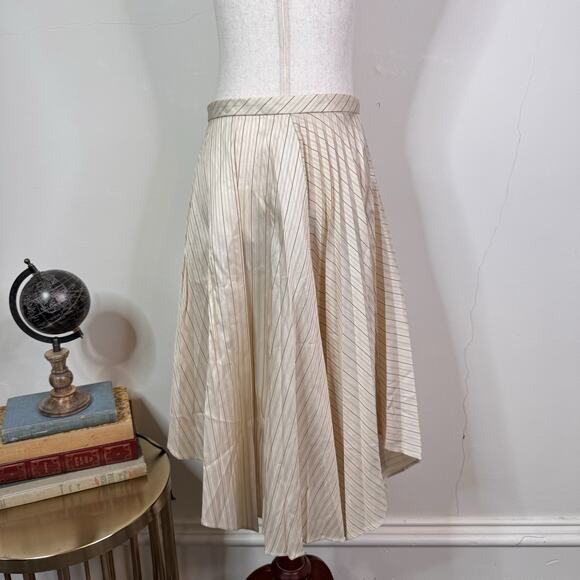 Acne Studios Striped Asymmetric Button Skirt Beige NWT Size 40 Avant Garde - Picture 6 of 11